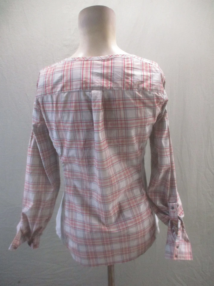 Женская многоцветная клетчатая рубашка Rei размер S с круглым вырезом и длинным рукавом на пуговицах 871 - Изображение 4 из 4