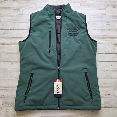 #ad NEW Clique Green Oeko Tex Vest Men#x27;s M Full Zip Kodiak Gas Services Logo $19.99