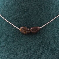 Halskette Mit 2 Opal Boulder Perlen Aus Australien. Halskette Aus Edelstahl
