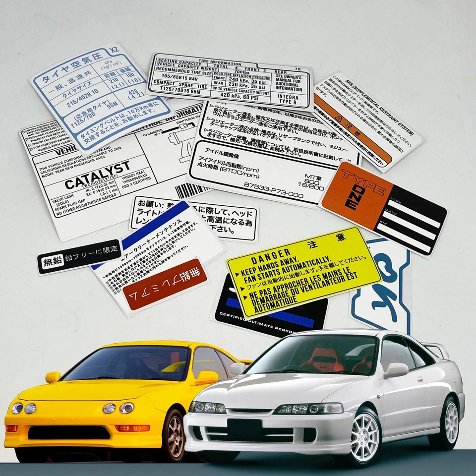 Honda Acura Dc2 Integra Type R Restoration Warning Caution Engine Sticker Label - Image 2 of 3