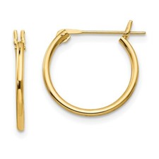 Madi K Kid's Earrings 14k Yellow Gold Hoop Wire and Clutch, 1.25 mm