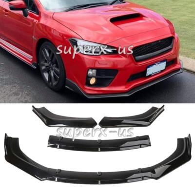 For Subaru Impreza 2010-2023 Front Bumper Lip Splitter Body Spoiler Kit Gloss