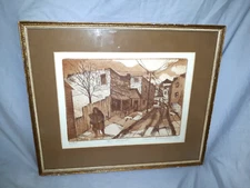 Jack Bilander Signed Print Mid Century Modern Street Scene 1972