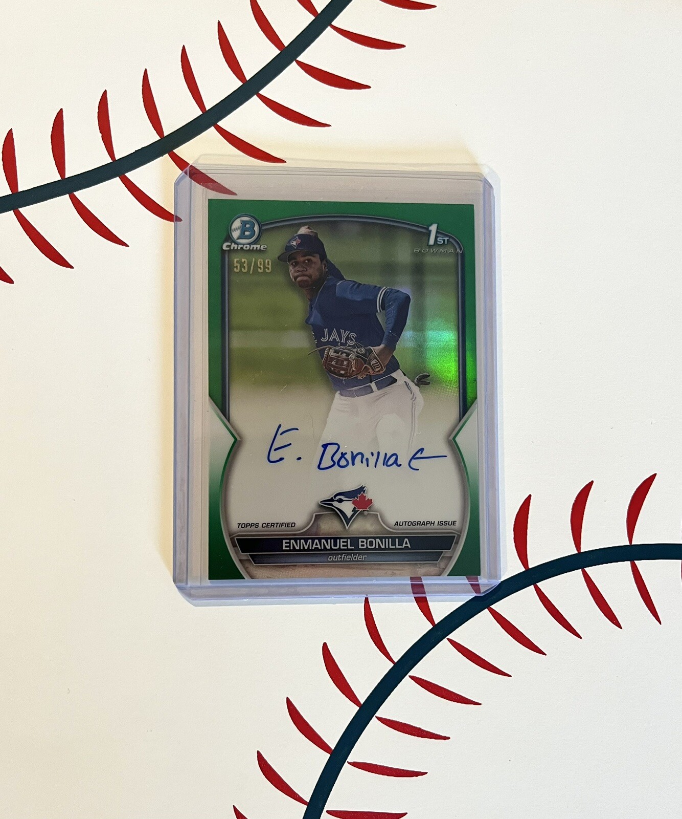 2023 Bowman Chrome 1st Green Refractor /99 Enmanuel Bonilla #CPA-EBO Autograph