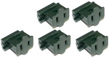 5-Pack Female Slip On Plugs, Zip Plugs, Green, Add On Outlet Tap, for SPT-1 Cord