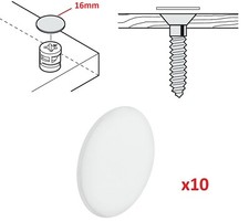 10x Self adhesive cover caps screw hole furniture chrom grey white wood silver
