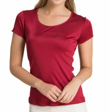 Pure Silk Knitted Women's Round Neck Short Sleeve Tee Solid Vest Cool Tank Shirt