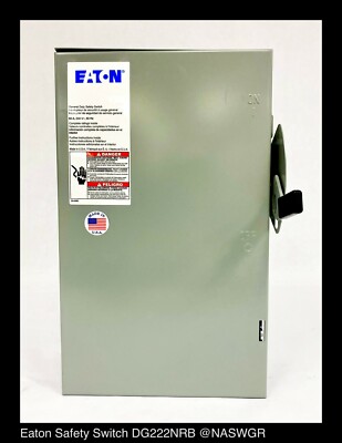 Eaton DG222NRB General Duty Safety Switch - 60A/240V/2P3W/N3R - Unused/Warranty