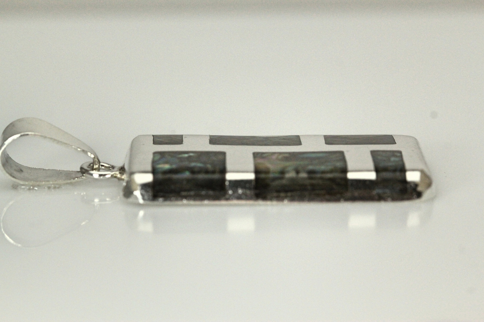 925 Sterling Silver Rectangular Paua Shell Inlay … - image 2