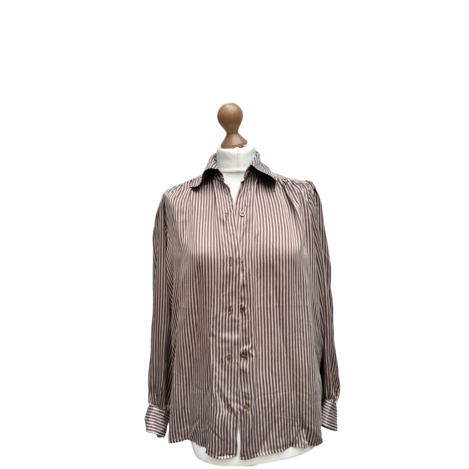 Camicia vintage a righe in seta Yves Saint Laurent taglia M
