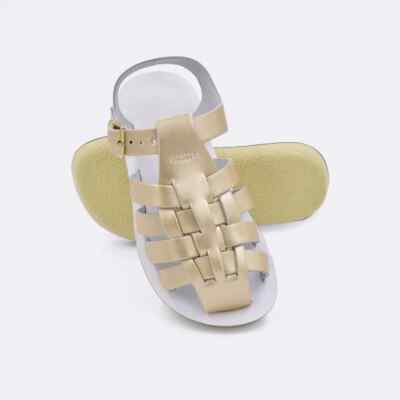 Salt Water Sandals Kids Girls Size Hoy Shoe Sailor Shiny Gold NEW