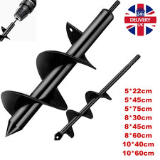 Auger Spiral Drill Bit Garden Post Hole Digger For Planting Bulbs Seedlings UK