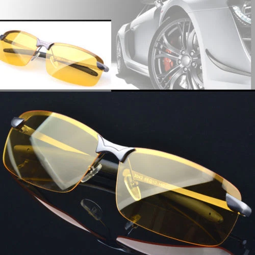 Generic Lunettes de vision nocturne et soleil rondes polarisées Petites  Lunettes de conduite jaune anti-éblouissement à prix pas cher