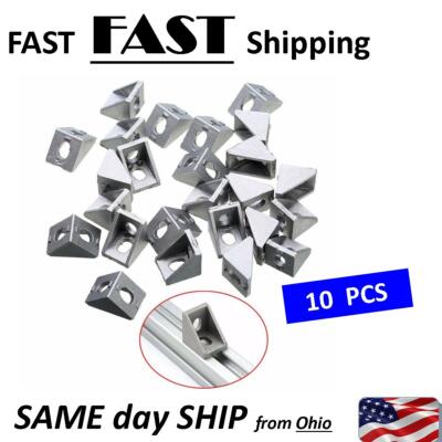 10x Durable Silver Aluminum 90 degree right angle Bracket 2020 Corner Bracket 