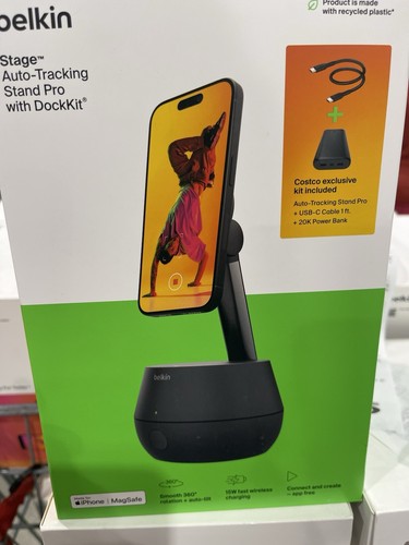 Belkin Auto-Tracking Stand Pro with DockKit, 20K Power Bank W USB-C Cable New