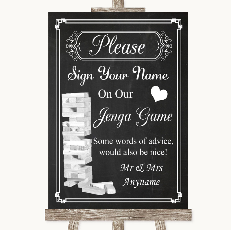 chalk-style-jenga-guestbook-personalised-wedding-sign-ebay for Jenga Guest Book Sign Printable Free Chalk Style Jenga Guestbook Personalised Wedding Sign | eBay for Jenga Guest Book Sign Printable Free