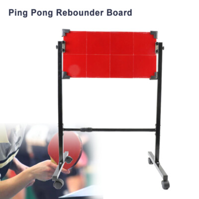 66*33cm Table Tennis Return Board w/Wheels Ping Pong Table Return Board Red