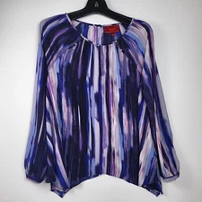 Jennifer Lopez Blouse Women's Size Small RN 73277 Long Sleeve Flowy Career Ware