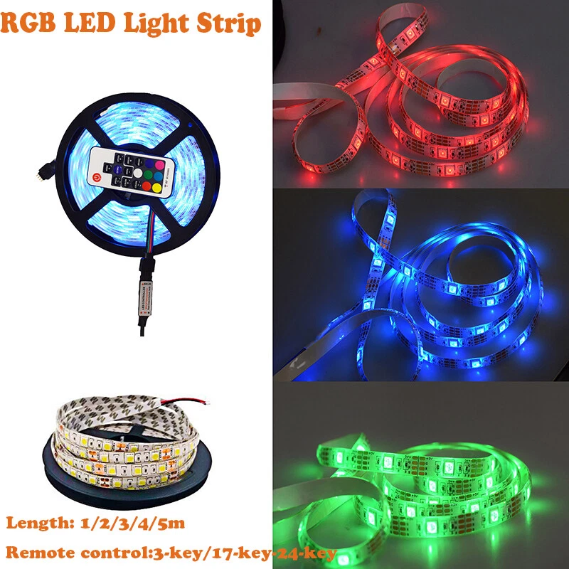 1-5M 5050 RGB LED Lichtstreifen Farb Verändernd Klebeband Mit Fernbedient Heim - Bild 2 von 4
