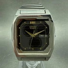 Seiko Tank Watch Men 33mm Black Dial Silver Tone Daydate V743-5A00 New Battery 1