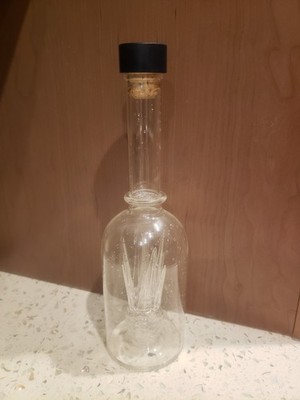 Milagro Select Barrel Reserve Tequila Bottle w/ Hand Blown Agave Inside, stopper