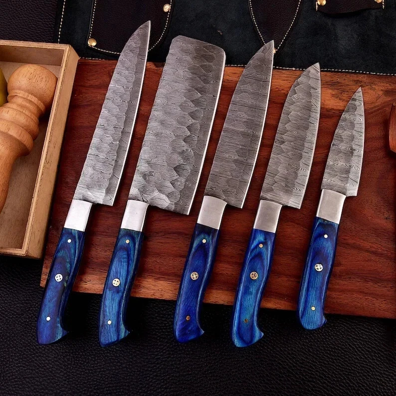 Damascus Chef Knife Set 5pc Handmade Alpha-SwordSmith 4.5-7.5"
Opens in a new window or tab