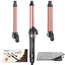 Rotating Curling Iron - 3 in1 Automatic Curling Iron with Interchangeable Cur...