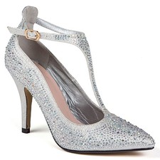 Chic by Lady Alta Costura Fiesta Tacones Plateados Damas Boda Zapatos Calzado (7)