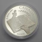 2014 Canada $5 .745oz (23.17g) .9999 Fine Silver Proof Coin Round - Alice Munro