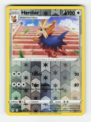 Herdier SWSH07: Evolving Skies 134/203 Pokemon Uncommon Reverse Holofoil NM