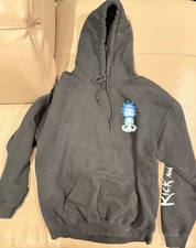 Rick  Morty Graphic Double Sided Pullover Hoodie Sweatshirt Black Size medium