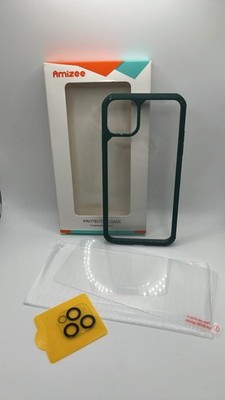 Amizee für iPhone 11 Pro Hülle Display und Kamera Linse Schutz Dunkelgrün