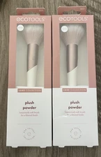 Set Of 2: Ecotools Luxe Plush Powder Makeup Brush, Eco-friendly #3223 NIB