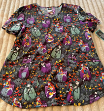 WOMEN'S DISNEY'S NIGHTMARE BEFORE CHRISTMAS MEDICAL SCRUB TOP-MEDIUM-NWT 