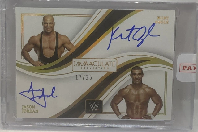 2023 Panini Immaculate WWE Dual Jason Jordan Kurt Angle #DA-SON Auto #17/25 HOF