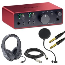 Focusrite Scarlett Solo 4th Gen USB Audio Interface with Closed-Back Over-Ear He