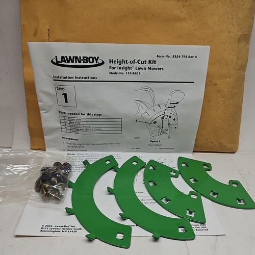 110-8801 LAWNBOY NOS OEM HOC HEIGHT OF CUT PLATED KIT FOR INSIGHT MOWERS - Foto 1 di 6