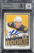 Brad Marchand Signed 2009-10 UD O-Pee-Chee Update RC #790 BAS Autograph Grade 10
