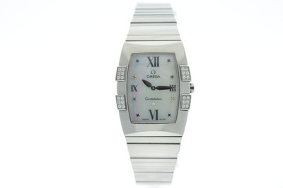Omega Quadrella 158679 Rainbow Diamond Dial  1999 with Box & Papers
