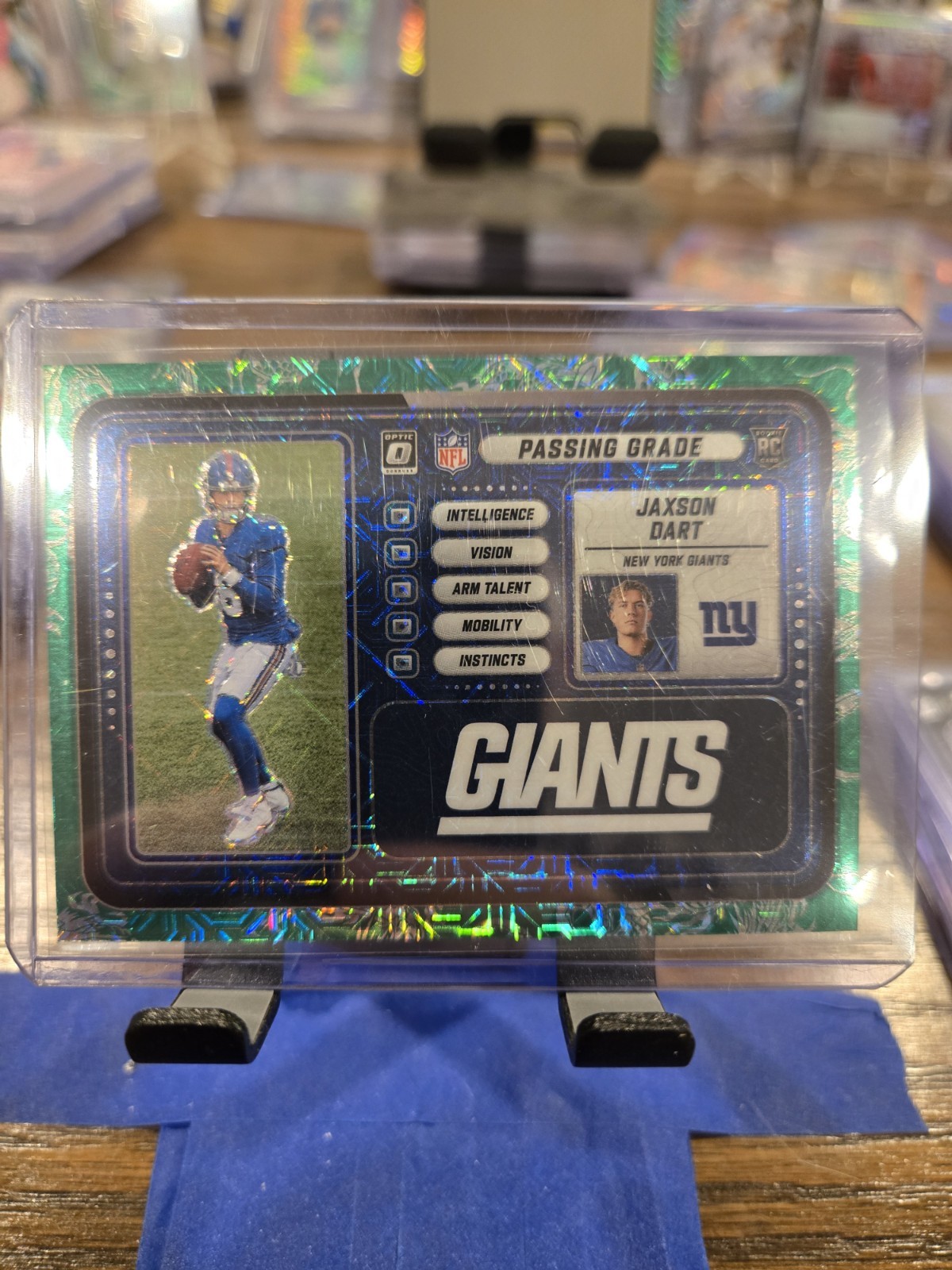 2025 Donruss Optic Choice Jaxson Dart Passing Grade Dragon Scale Mojo/24 SO NICE