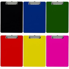 6-Pack Plastic Clipboards Letter Size Low Profile Clip Opaque Assorted Colors