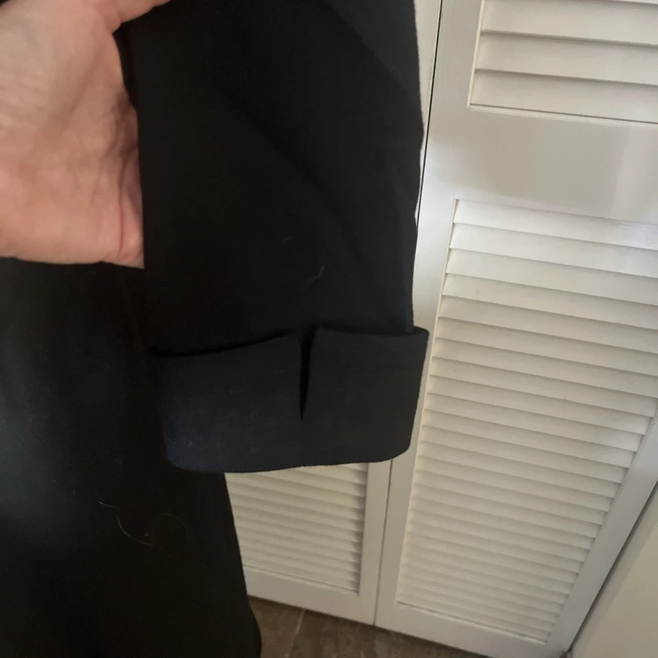 Oberon Vintage Black Long Trench Over Coat Size 10 Fitted - Image 3 of 4