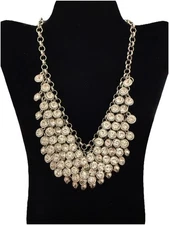 The Shannon Zi Necklace Paparazzi Clear Stones Silver Tone Bib Style Bling