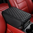 Car Armrest Pad Center Console Box Leather Cover Protector Cushion with pocket