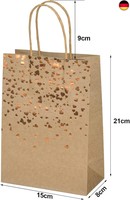 10 StüCk PapiertüTen Mit Henkel?GeschenktüTen Aus Kraftpapier, Bronzing Kraft Ta