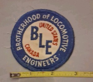 BLE Brotherhood of Local Engineers US Canada Embroidered Patch Railroadiana Vtg