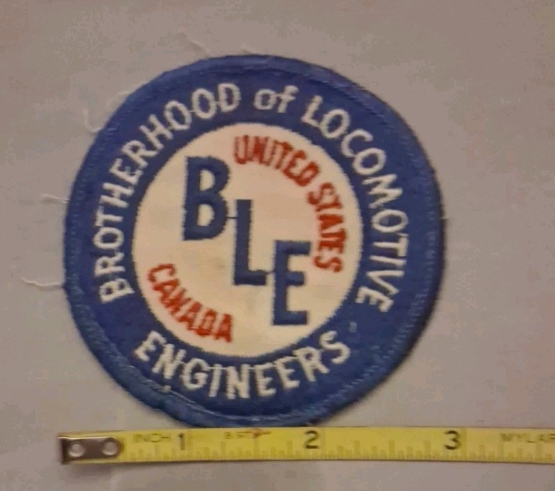 BLE Brotherhood of Local Engineers US Canada Embroidered Patch Railroadiana Vtg