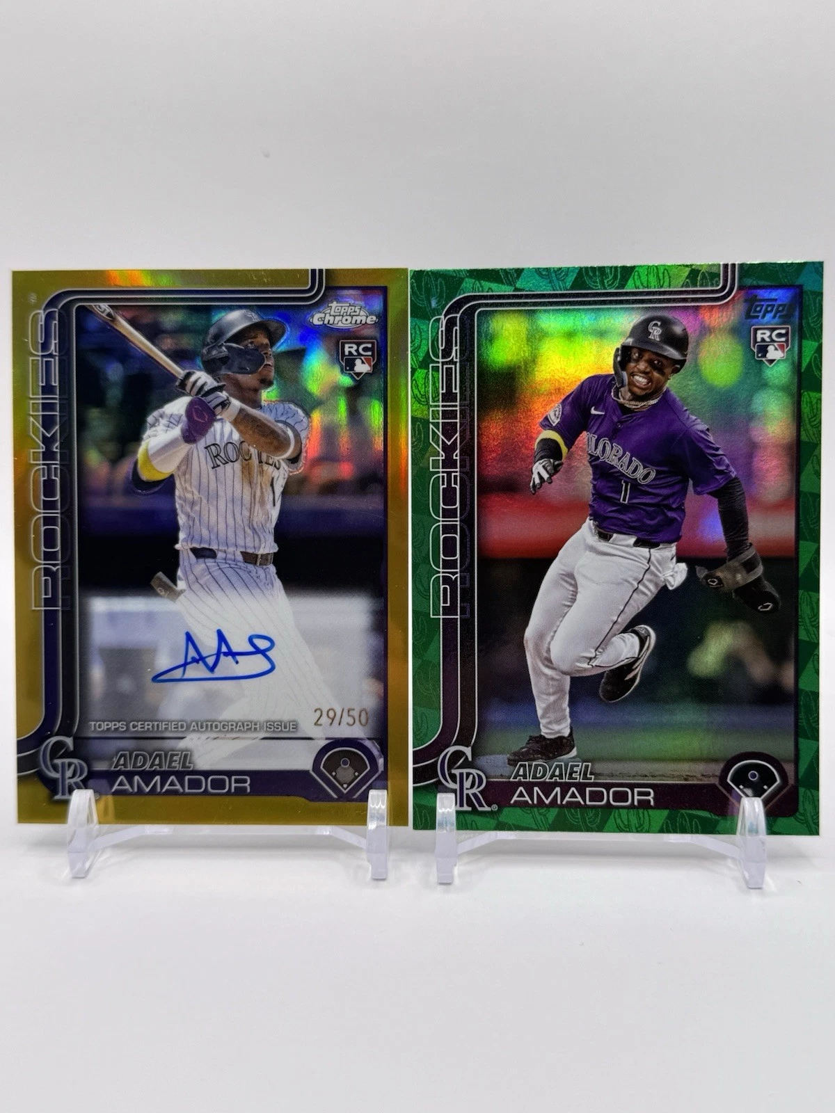 2025 Topps Chrome #RA-AA Adael Amador Gold /50 Auto Rookie RC Rockies