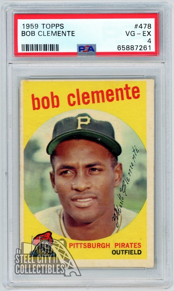 Roberto "Bob" Clemente 1959 Topps Card #478 PSA 4 VG-EX (261)