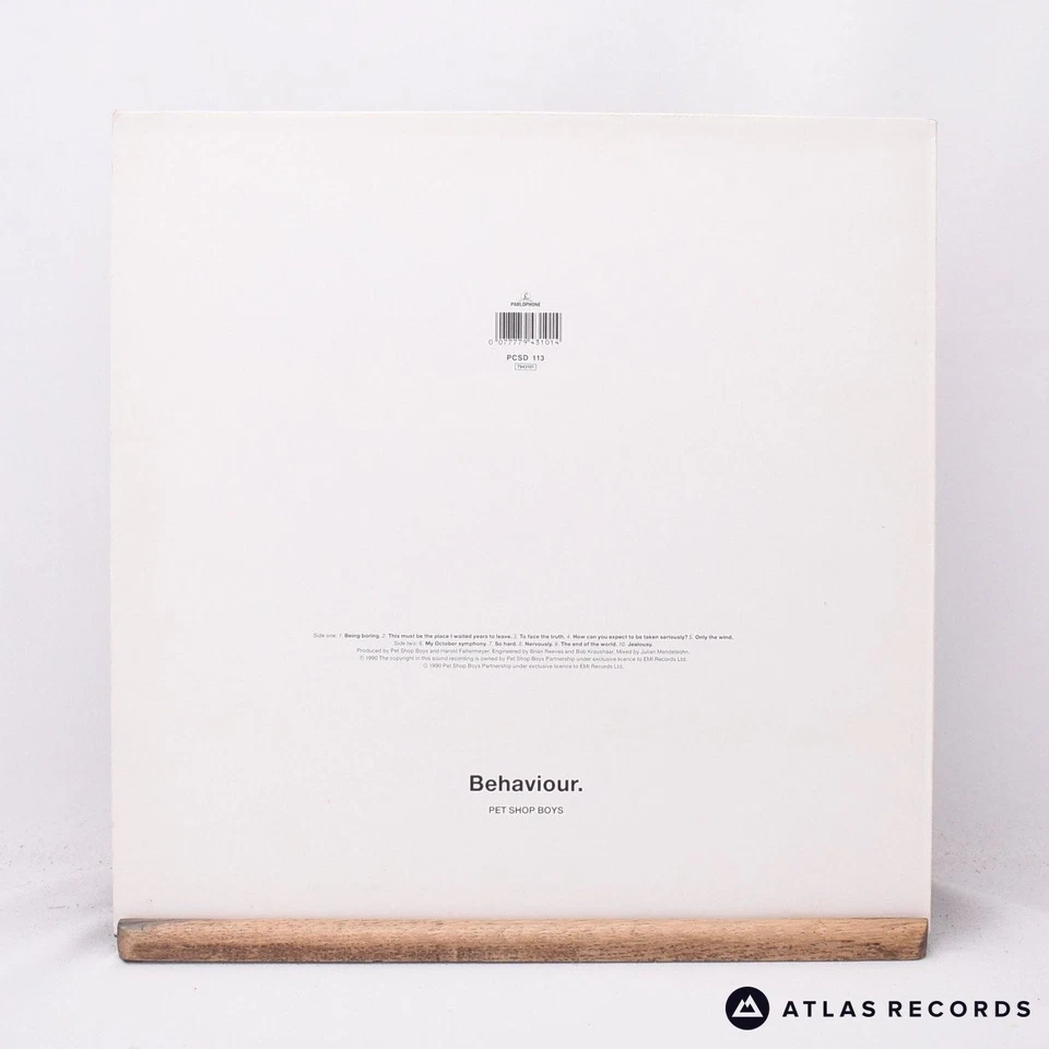 Pet Shop Boys Behaviour LP Album Vinyl Record 1990 PCSD 113 Parlophone - VG+/EX - Image 3 of 4
